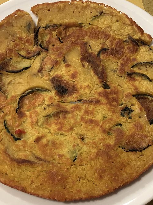 Courgette chickpea farinata  at Ratatouille in Turin