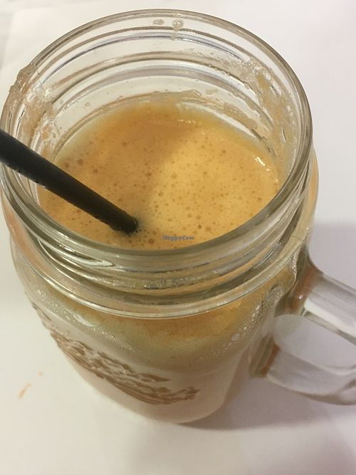 Orange, apple and lemon fresh juice at Ratatouille in Turin