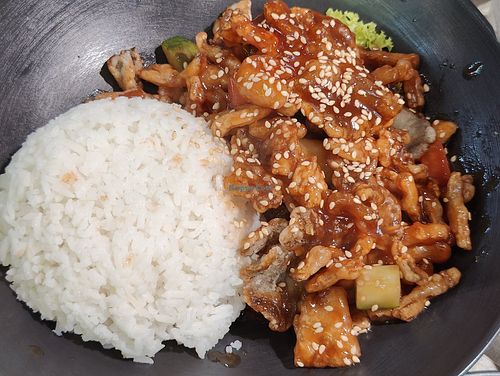 Sweet and Sour Fried Oyster mushroom rice at Saute & Mee in Northeast Singapore