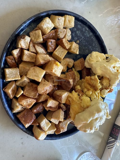 Vegan egg Benedict   at Mission Valley Breakfast Company in San Diego