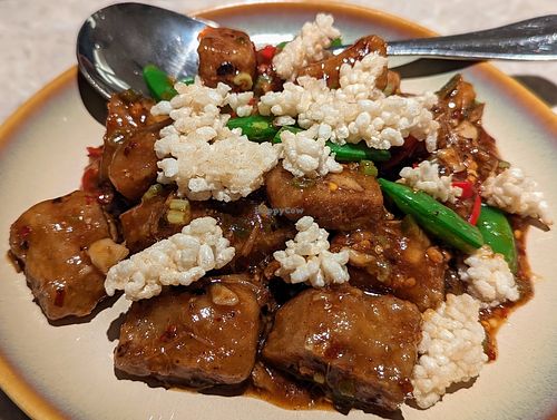 Stir fried taro cake in XO sauce #Veganuary at Yang Shin 養心茶樓 in Taipei
