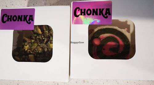 Goodies boxed ready to take home at Chonk in Malaga