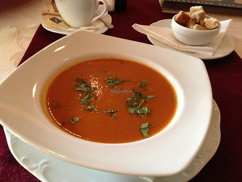 BioFresh tomato soup at BIOfresh in Bucharest