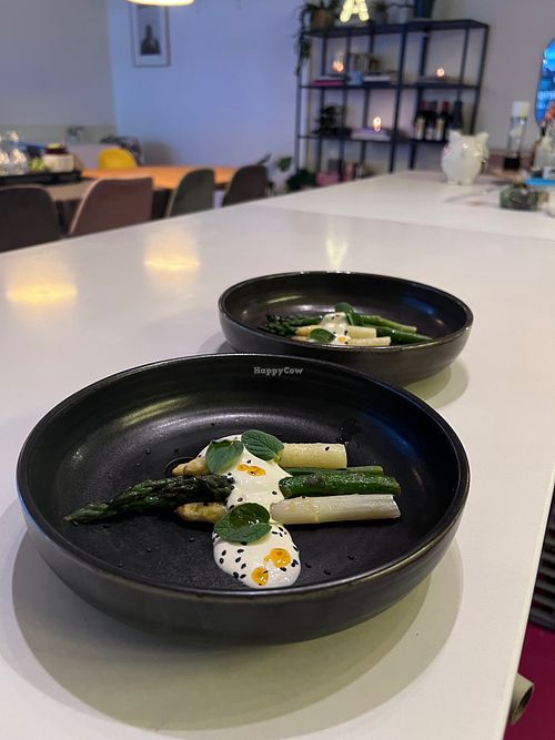 Fusion Gourmet- Wednesday - Saturday Grilled Asparagus | vegan cream  at à Table Chez Anou in Geneva