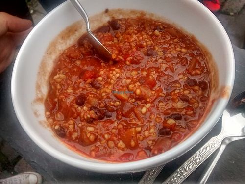 chilli with bulgar wheat at Union Of Genius in Edinburgh