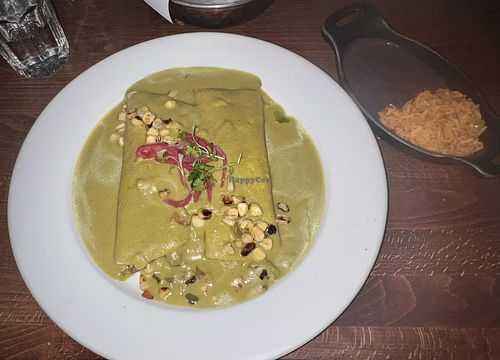 Vegan Poblano Cashew Enchiladas  at Valentina's in Olympia