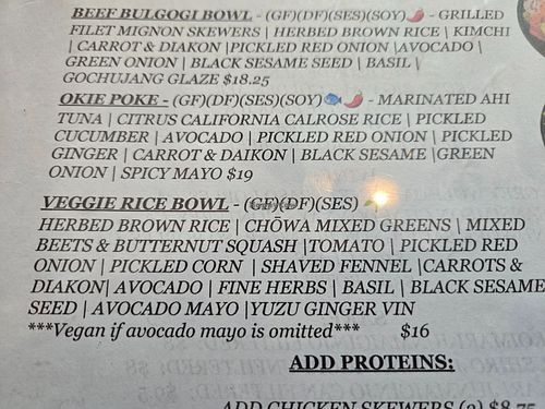  at Chōwa Bowl in Morro Bay