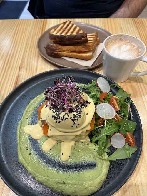 Eggs Benedict, Chai Latte, Classic Sandwichh  at Asante in Barcelona