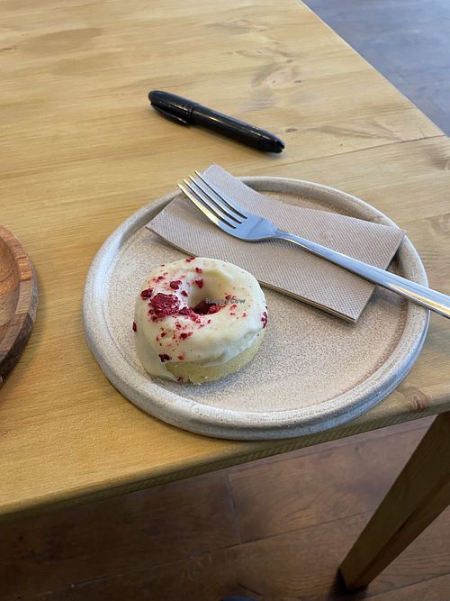 White chocolate doughnutts  at Oat and Bean in Cardiff