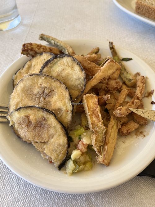 Fried eggplant and zucchini   at Masa Soura in Alexandroupolis