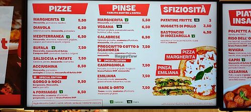 Menu at Numero 1 in Parma