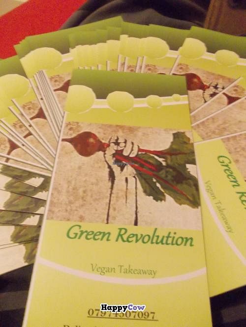 menus at Green Revolution in Nottingham