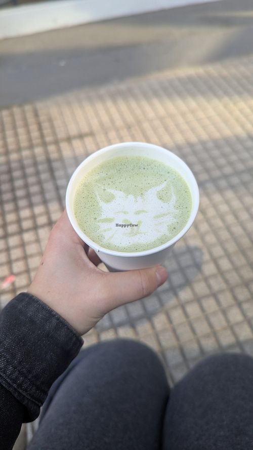 Banana matcha latte at Jungla Café y Plantas in Buenos Aires