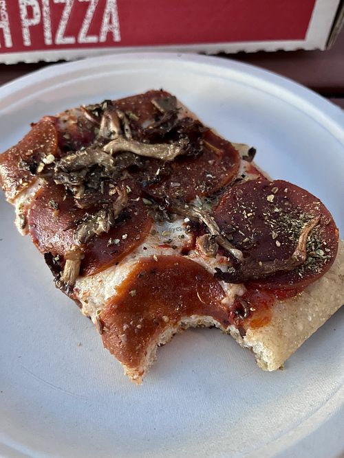 Pepperoni & oyster mushroomms  at Brutal Pie in Grand Junction