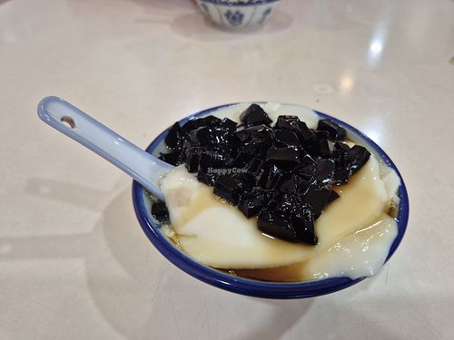 Topped with grass jelly at Wan Chee Beancurd in Ipoh