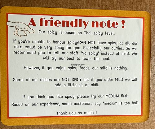 A friendly note!   at Chan Chao in Petaluma