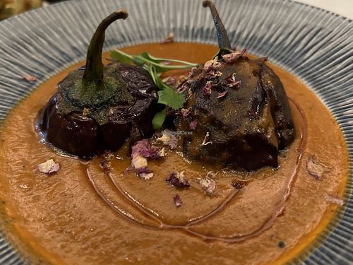 Khatta Meetha Baingan  at Dakwala Bombay Canteen in Newcastle Upon Tyne