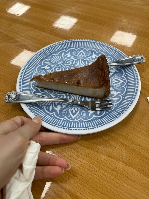 Vegan cheesecake made from "tofu cheese".  at Veggie Heaven in Somerset