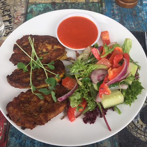 corn fritters at Ungaro Raw in Rozelle