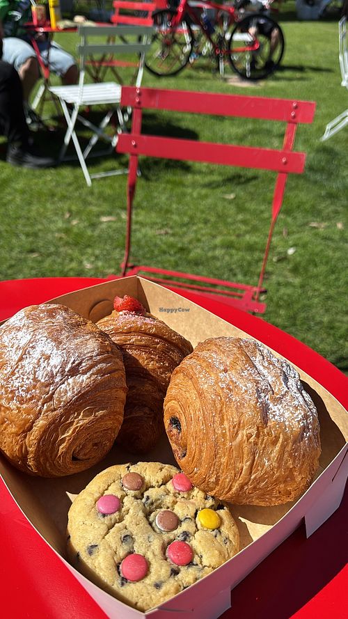 Chocolate croissants, smartie cookie and strawberry biscoff croissant   at Clara Cakes in Lobethal