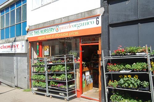Storefront at The Rosemary Organic Restaurant and Shop in South East London