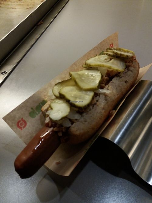 Vegan hot dog at Den Okologiske Polsemand - Food Stall in Copenhagen