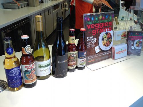 bottled drink options  at Veggie Grill by Next Level in La Jolla