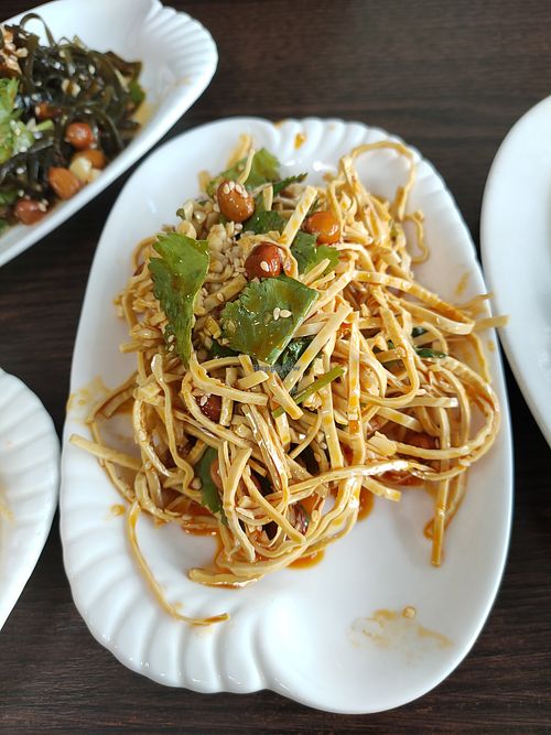 52: Dried tofu strips with coriander at Track 21 in Dusseldorf