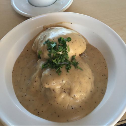 vegan biscuits & gravy at The Cutting Board Bakery and Cafe in Mesa
