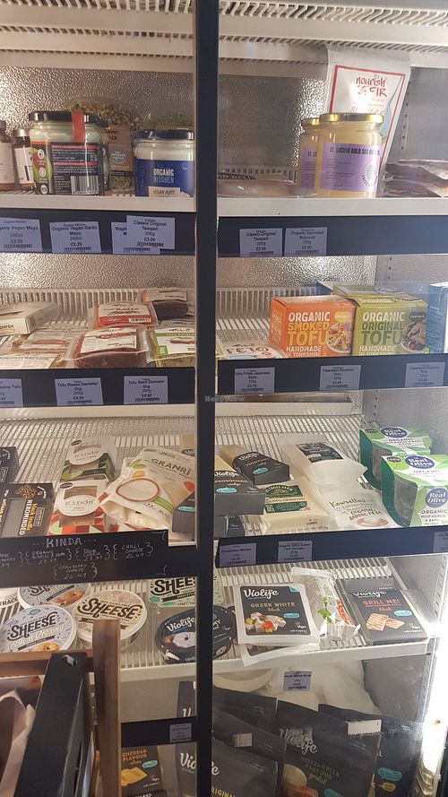 Fridge section at Beanfreaks Store and Juice Bar in Cardiff