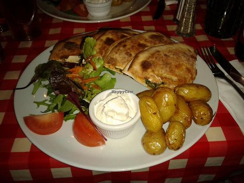 Vegan quesadillas at Freddy's in Galway