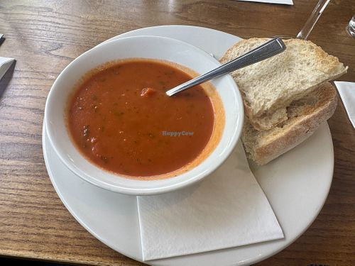Vegan tomato soup.  at Smithy Pond in Chesterfield
