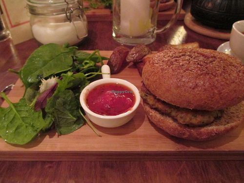 Vegan burger at Naturalis in London