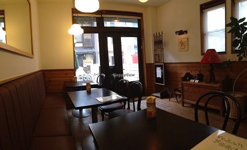 The interior of the Veggie Cafe.  at Veggie Cafe in Kyoto