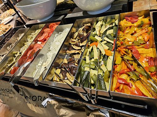 Salad bar at Manora in Vevey