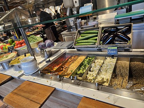 Salad bar at Manora in Vevey