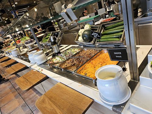 Salad bar at Manora in Vevey