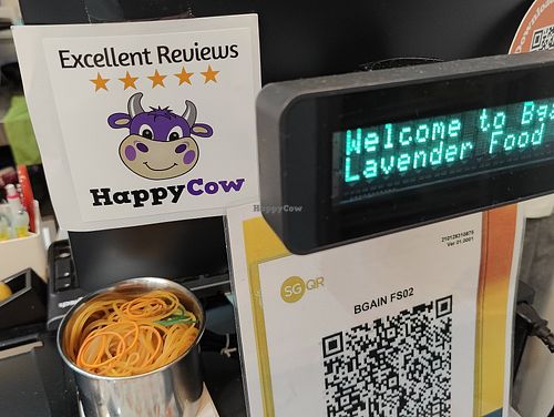 HappyCow Excellent 5 stars Review stickers at Vegan Natural Bakery - 天然素食 in Central Singapore