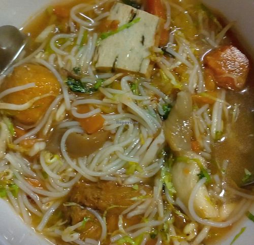 noodle soup, half eaten (I forgot to take picture when it first came out) at Thien Tam 5 in Da Lat