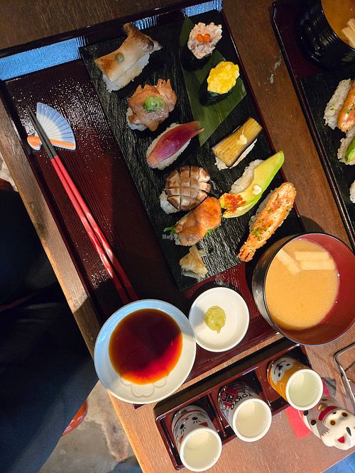 Vegan sushi platter. Enjoyed all! at Vegan Sushi Tokyo in Tokyo