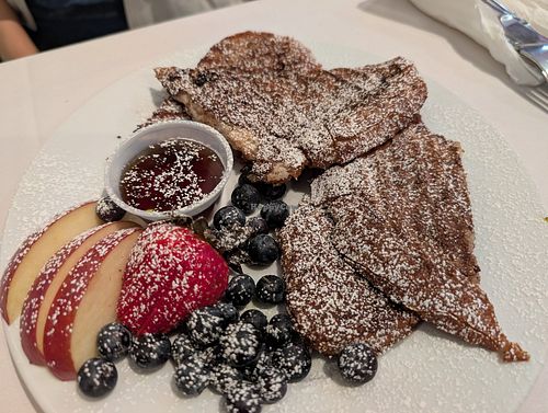 Vegan sourdough French toast at Cake's Cafe in Santa Fe