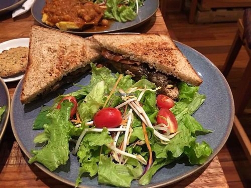Caramelized eggplant & mushroom sandwich at Zenith in Hanoi