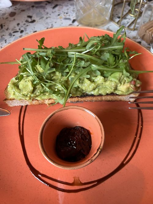 Avocado on toast with sweet chilli jam  at Cafè on The Hill Tutshill in Chepstow