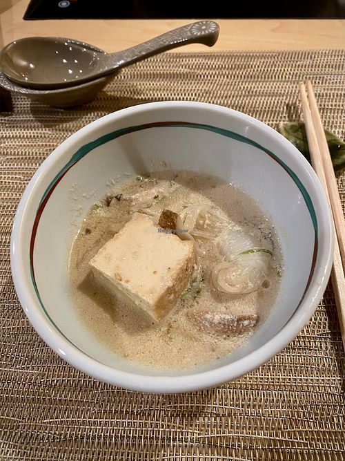 Part of shabu shabu hot pot but the entire tray of tofu and vegetables are hugee  at Eigikutei in Los Angeles