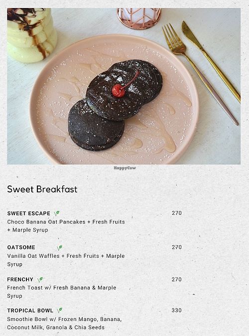 No vegan options on the menu; all pancakes and the smoothie bowl have dairy, according to staff at El Flamenco Cafe  in San Juan Siquijor