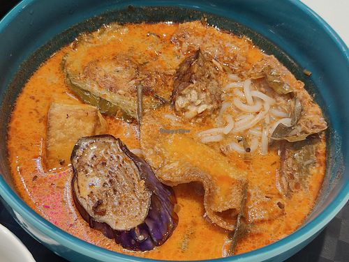 Yong tau foo with laksa gravy. Nice! at Veggie House 一芳 - Orchard in Central Singapore