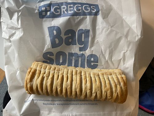 Salchicha  at Greggs in Edinburgh