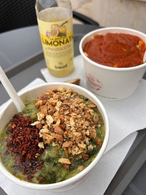 Two vegan options  at Pasteggiando in Matera