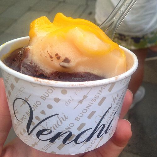 dark chocolate, mango and melon at Venchi in Venice