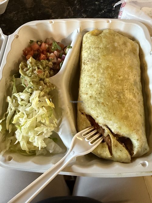 Vegetarian Burrito made Vegan  at Mar y Sol in Juneau